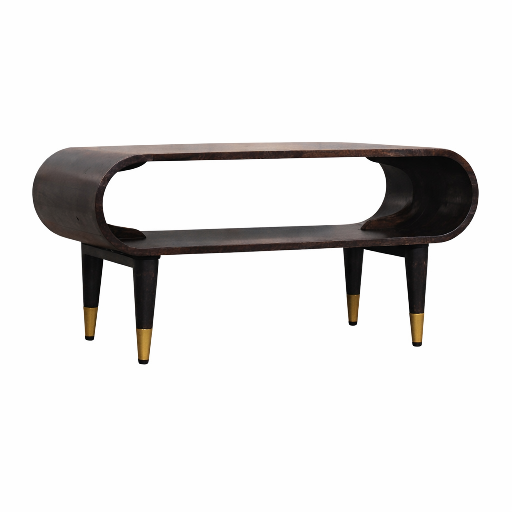 Velvet Mocha -mediataso | Hiilituhka-viimeistely, mangopuu, messinkiyksityiskohdat