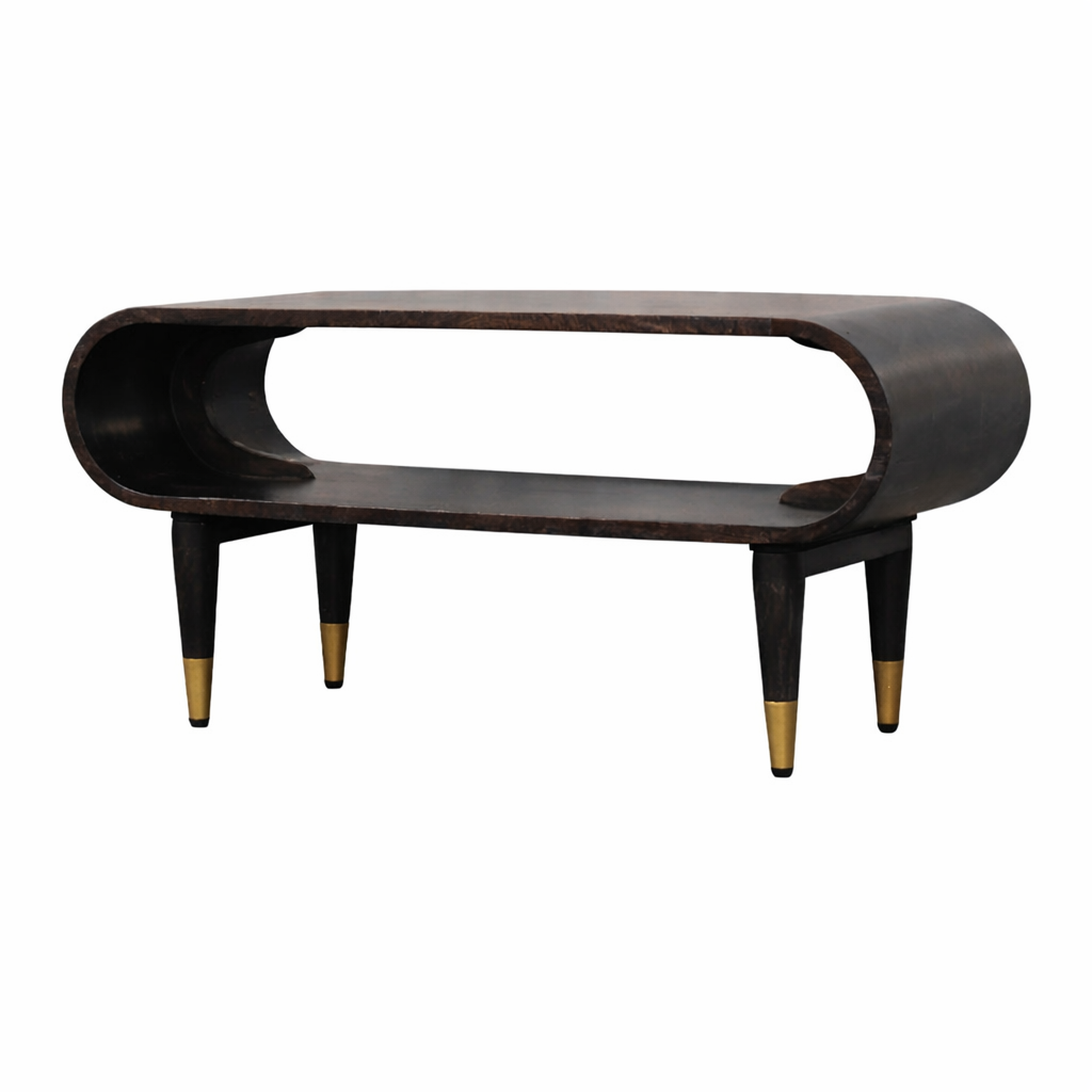 Velvet Mocha -mediataso | Hiilituhka-viimeistely, mangopuu, messinkiyksityiskohdat