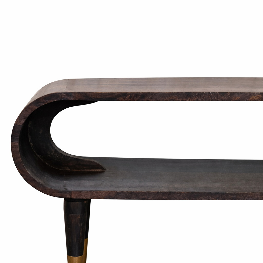 Velvet Mocha -mediataso | Hiilituhka-viimeistely, mangopuu, messinkiyksityiskohdat