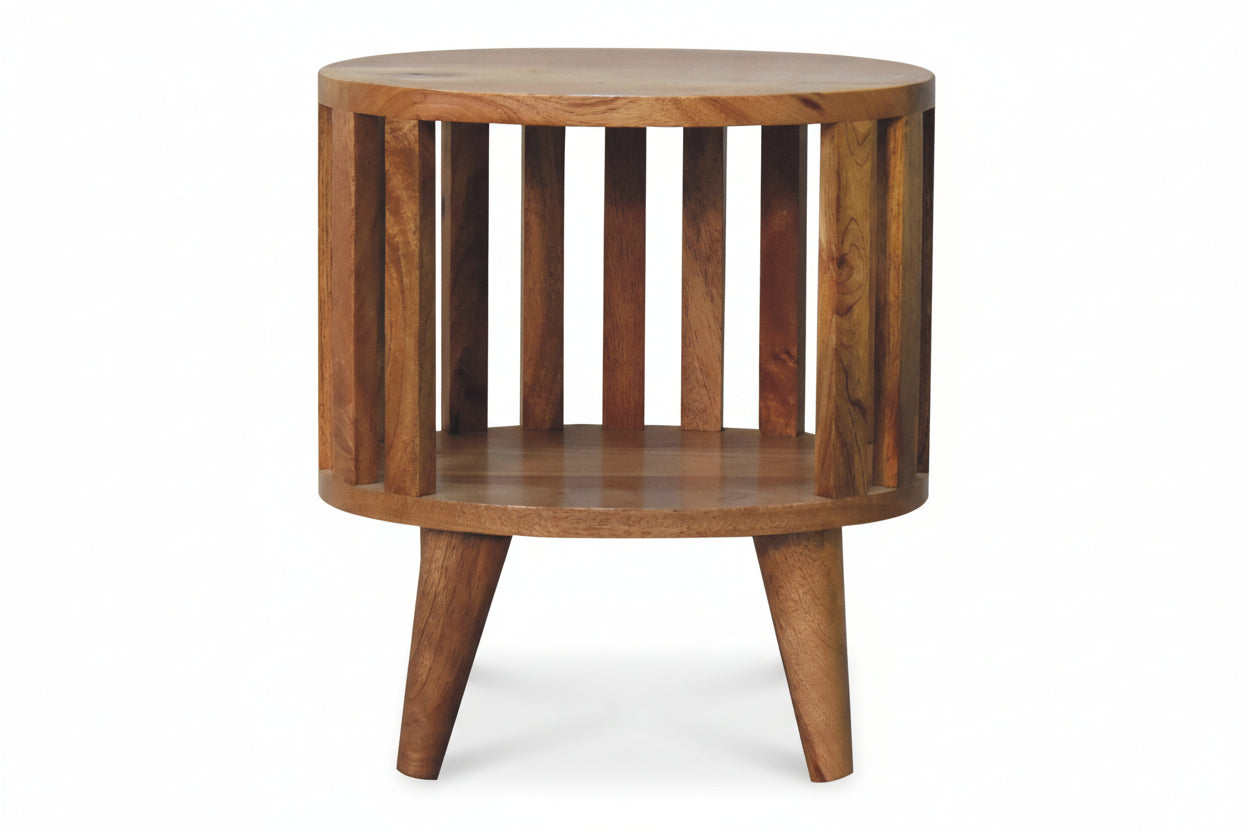 Ariella Single Shelf -yöpöytä | Tammimainen viimeistely, mangopuu