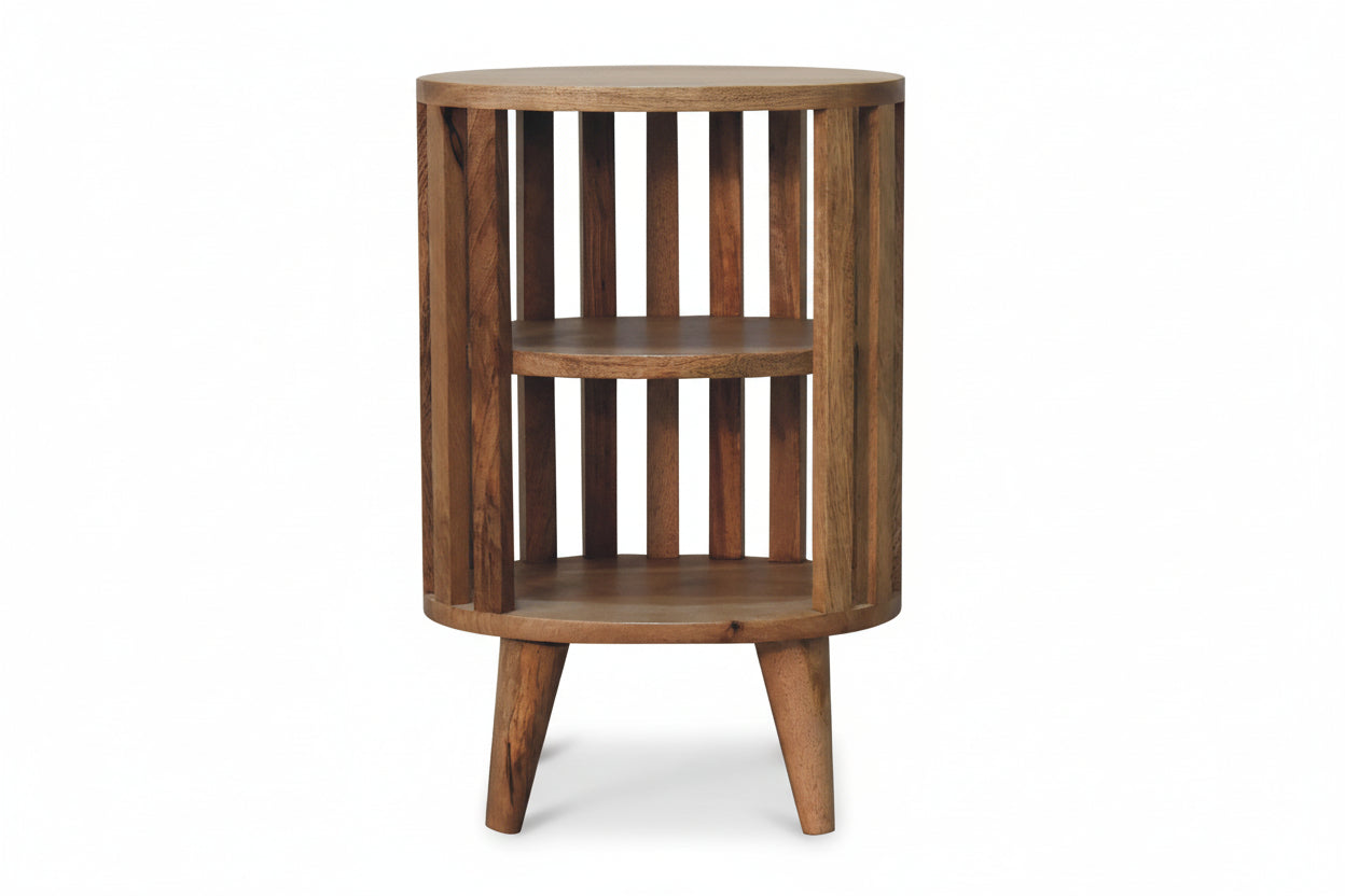 Ariella Double Shelf -yöpöytä | Mangopuu, tammimainen viimeistely