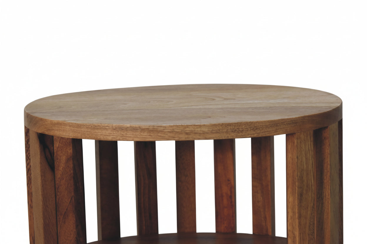 Ariella Double Shelf -yöpöytä | Mangopuu, tammimainen viimeistely