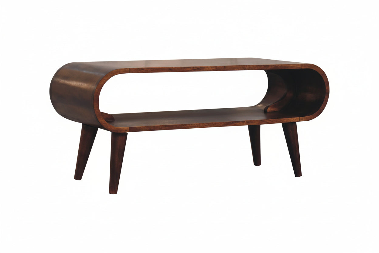 Amaya Sohvapöytä | Pyöristetyt reunat, mangopuu, kastanjanruskea