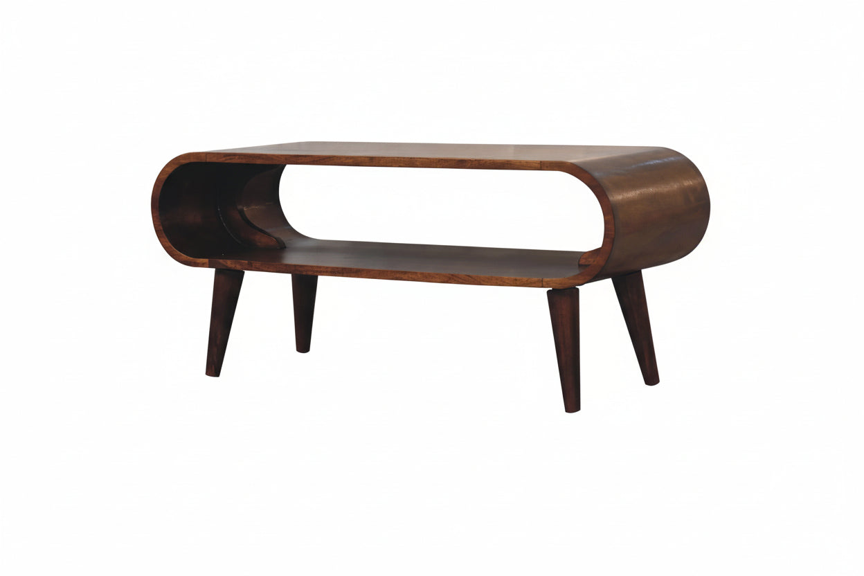 Amaya Sohvapöytä | Pyöristetyt reunat, mangopuu, kastanjanruskea