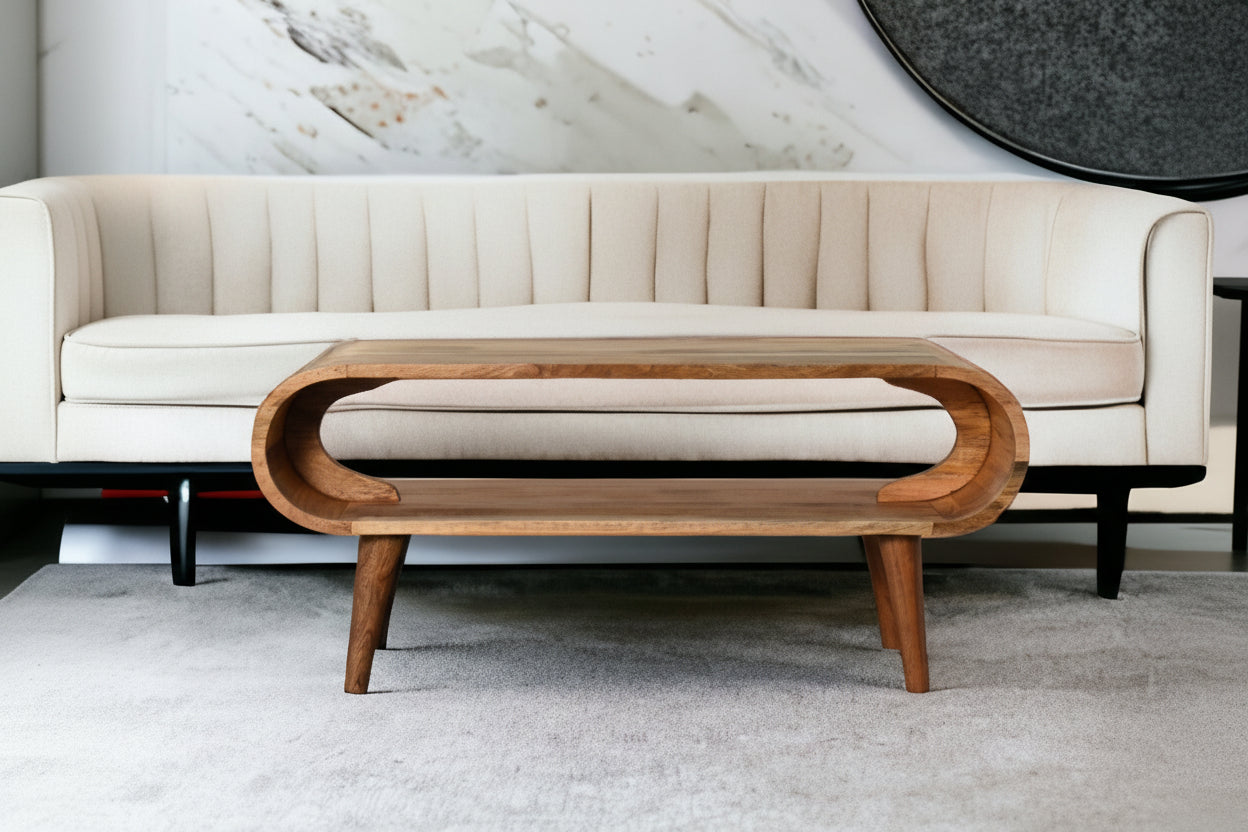 Amaya Nordic Style -sohvapöytä | Massiivinen mangopuu, tammisävy