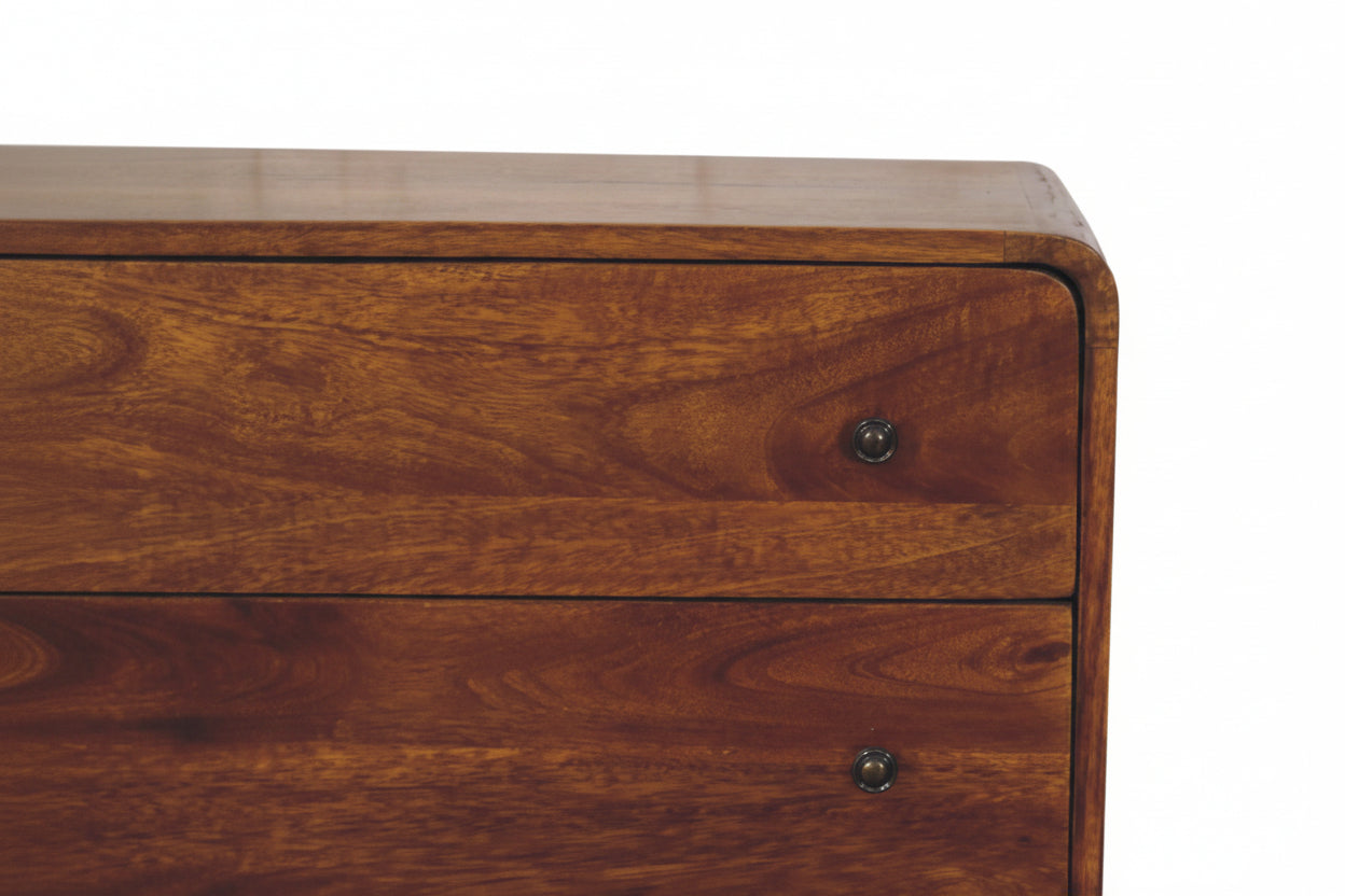 Mangopuinen säilytyskaappi – kastanjan sävy, messinkiyksityiskohdat