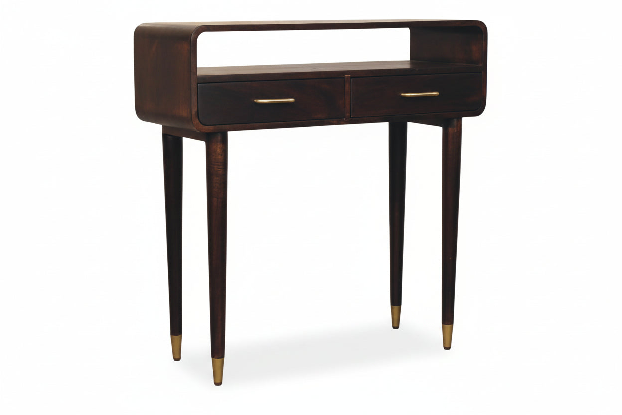 Valenza Konsolipöytä – 2 laatikkoa, massiivimangopuu