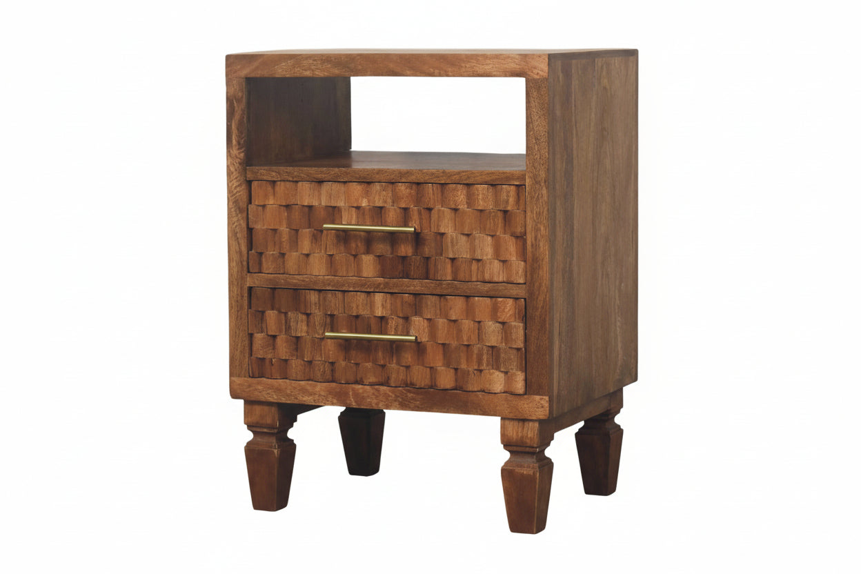 Arno Bedside -yöpöytä | Lämmin puuilme ja käsityöläisdesign