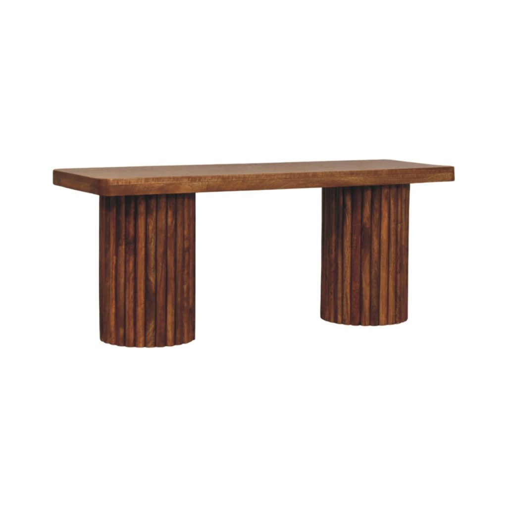 Astoria Fluted Penkki – Massiivimangopuuta, Amber Oak -viimeistely